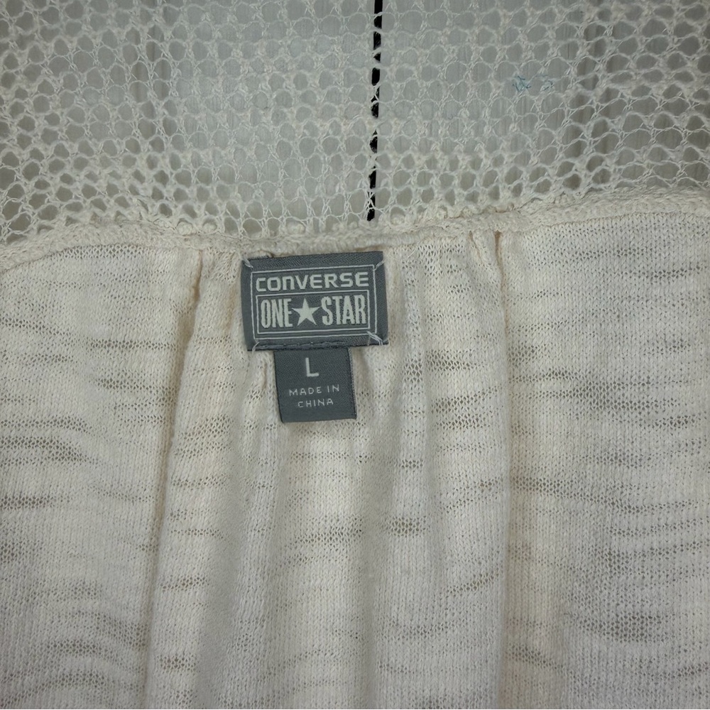 Converse women’s Cream Open-Front cardigan, short sleeved large - Picture 3 of 6